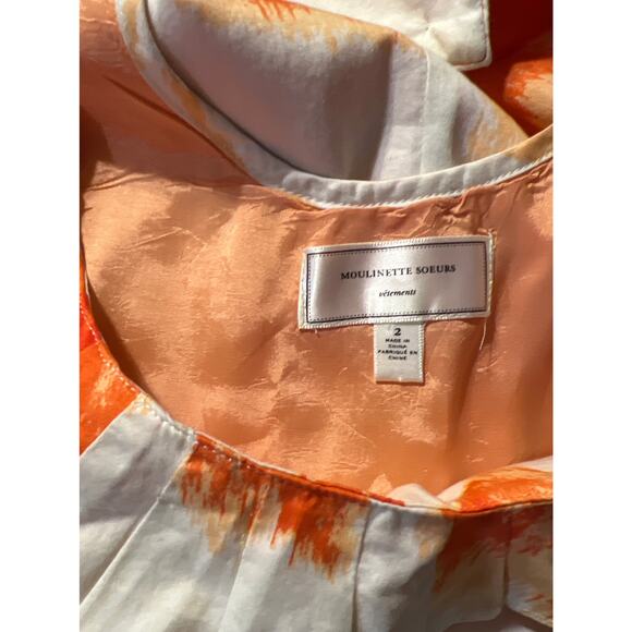 Moulinette Soeurs Anthropologie Orange Blossom Floral Print Dress Size 2 - Picture 3 of 5